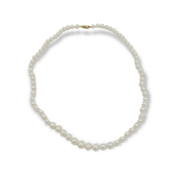 14kt Gold Genuine Freshwater Cultured Pearls Necklace