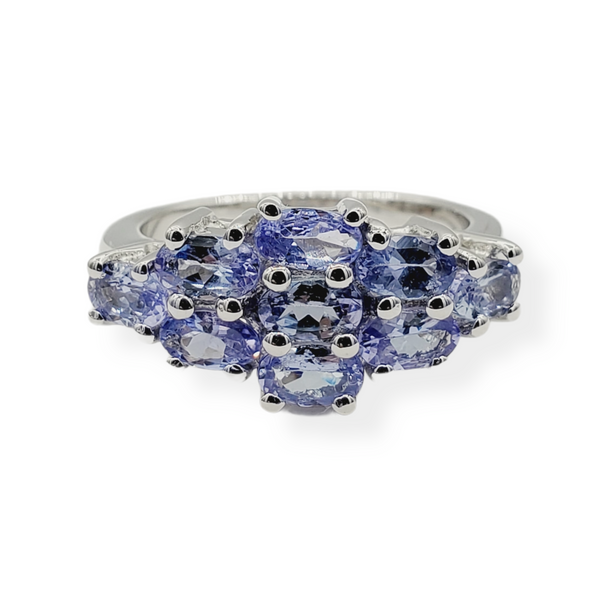 Sterling Silver Ring Set With Natural Tanzanite