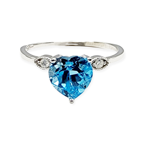 10kt Yellow Gold Heart-shaped Gemstone with diamond