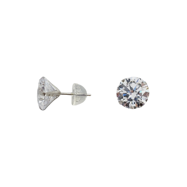 10K Yellow and White Gold Cubic Zirconia Earrings