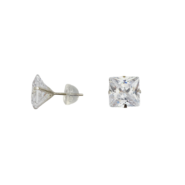 10K Yellow and White Gold Cubic Zirconia Earrings