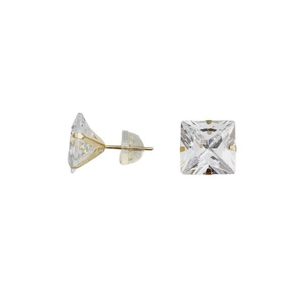 10K Yellow and White Gold Cubic Zirconia Earrings