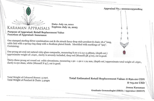 Sterling Silver Gemstones and CZ Set of Earrings and Necklace