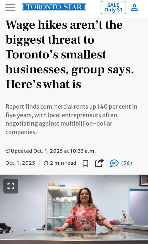 Anita Agrawal talked with The Toronto Star about Business Strategy Amid Rising Rent Costs