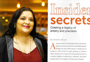 Our Designer and CEO was recently spotlighted in Jewellery Business Magazine