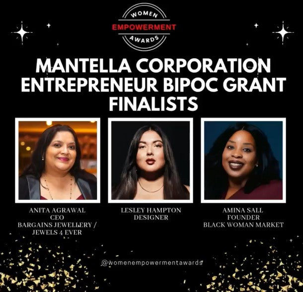 Our CEO is one of the Mantella Corporation Entrepreneur BIPOC Grant Award Finalists