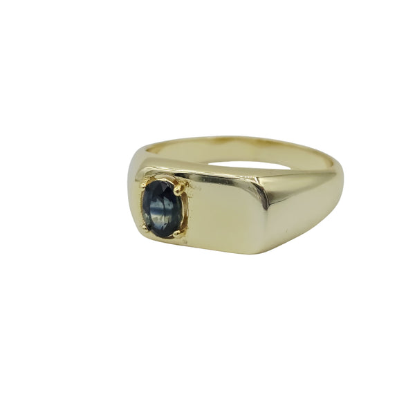 Signet Ring with 4x6mm Gemstone