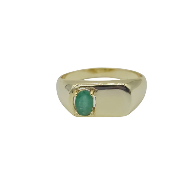 Signet Ring with 4x6mm Gemstone