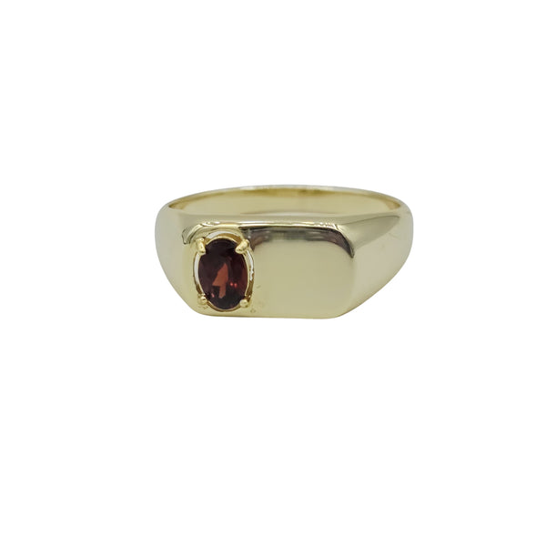 Signet Ring with 4x6mm Gemstone