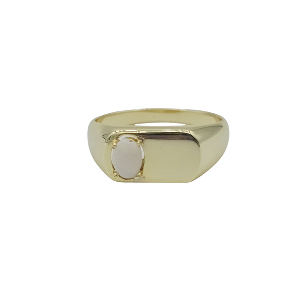 Signet Ring with 4x6mm Gemstone