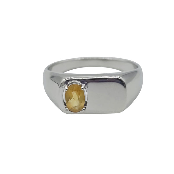 Signet Ring with 4x6mm Gemstone