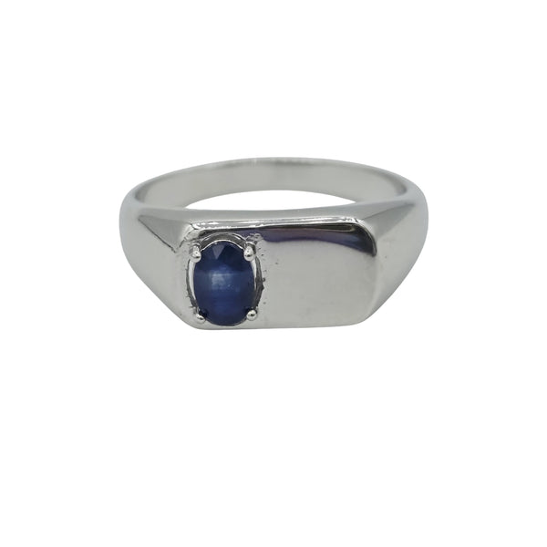 Signet Ring with 4x6mm Gemstone