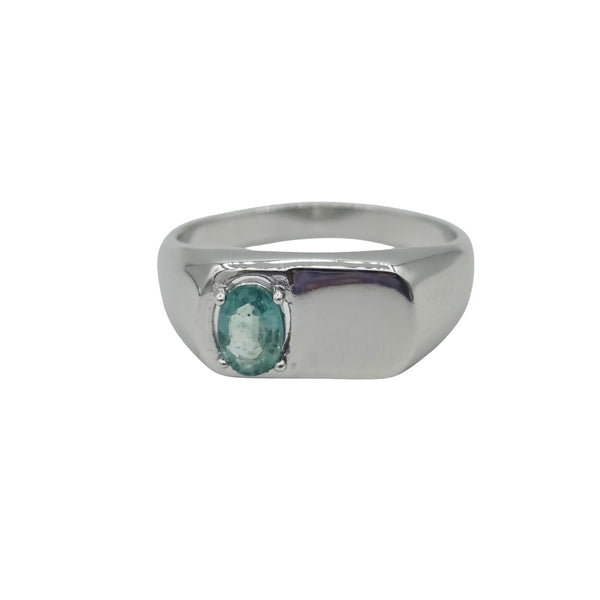 Signet Ring with 4x6mm Gemstone