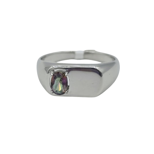 Signet Ring with 4x6mm Gemstone