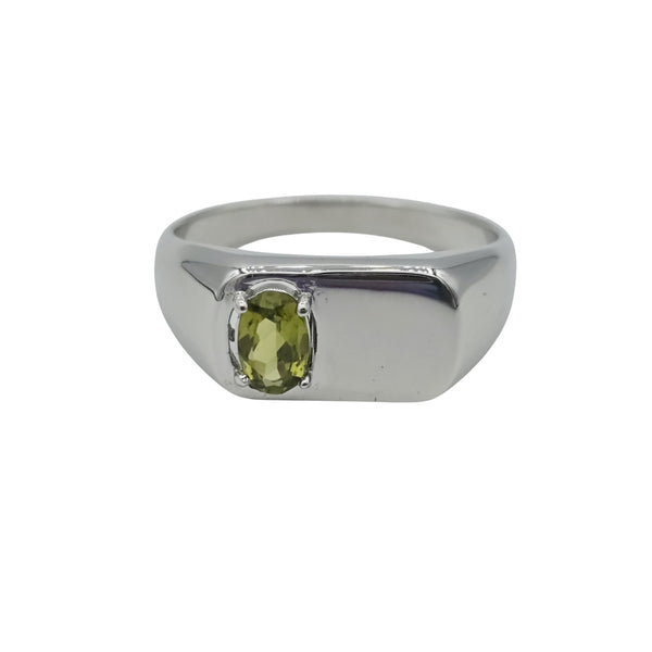 Signet Ring with 4x6mm Gemstone