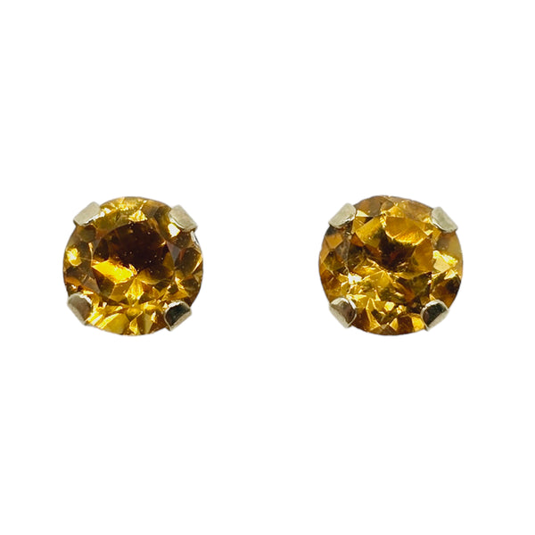 14KT Yellow Gold 5x5mm Genuine Gemstone Stud Earrings