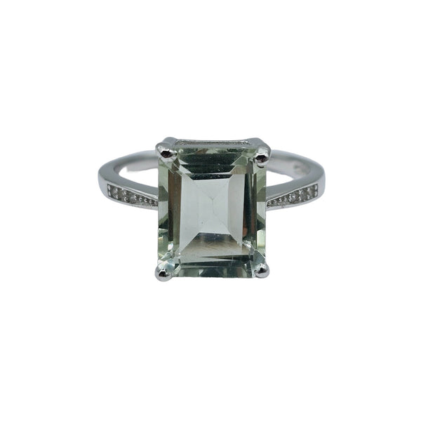 Sterling Silver Genuine Gemstone 12x10mm Ring