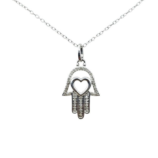 Sterling Silver Diamond Pendant with Chain