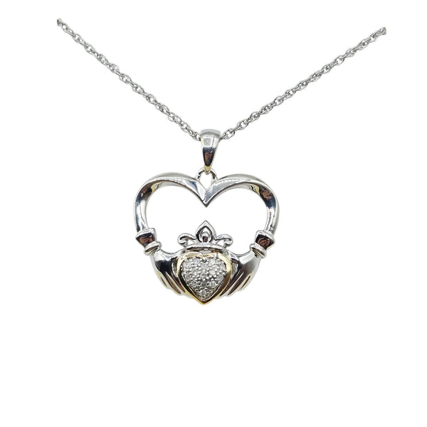 Sterling Silver Diamond Pendant with Chain