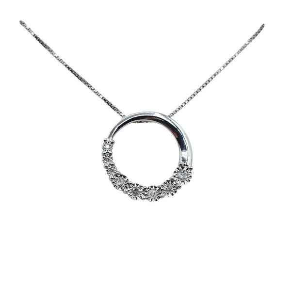 Sterling Silver Diamond Pendant with Chain