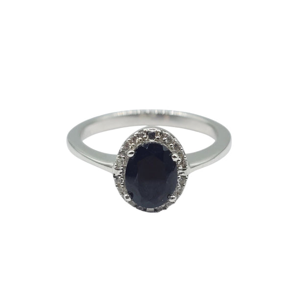 Sterling Silver Ring with Genuine 8x6mm Gemstone