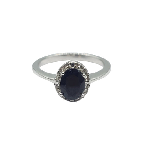 Sterling Silver Ring with Genuine 8x6mm Gemstone