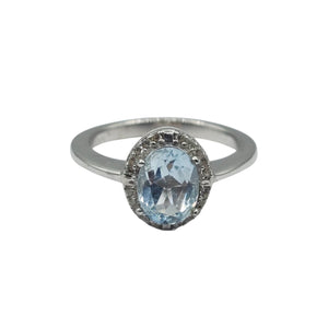 Sterling Silver Ring with Genuine 8x6mm Gemstone