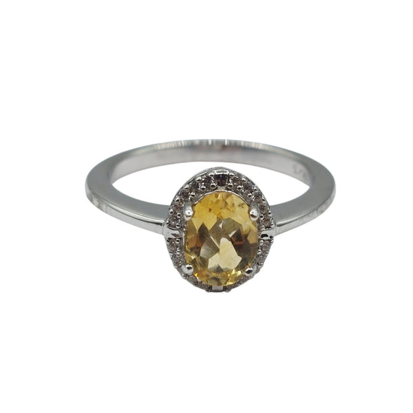 Sterling Silver Ring with Genuine 8x6mm Gemstone