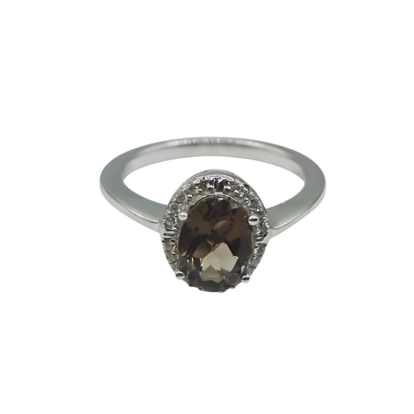 Sterling Silver Ring with Genuine 8x6mm Gemstone