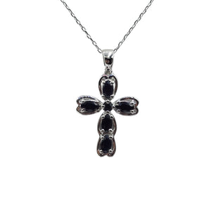 Sterling Silver Blue Sapphire Pendant with Chain