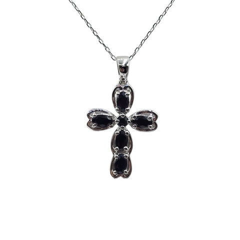 Sterling Silver Blue Sapphire Pendant with Chain