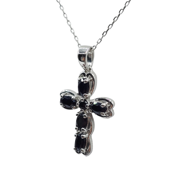 Sterling Silver Blue Sapphire Pendant with Chain