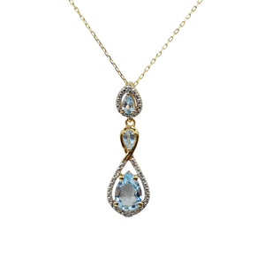 Sterling Silver Blue Topaz 2.5cts Pendant with Chain