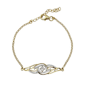 Gold Plated Sterling Silver Bracelet Set With CZ