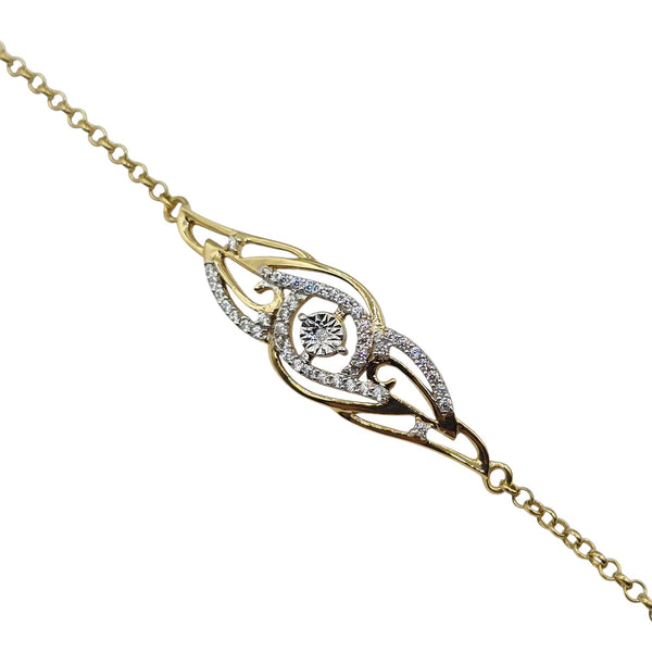 Gold Plated Sterling Silver Bracelet Set With CZ