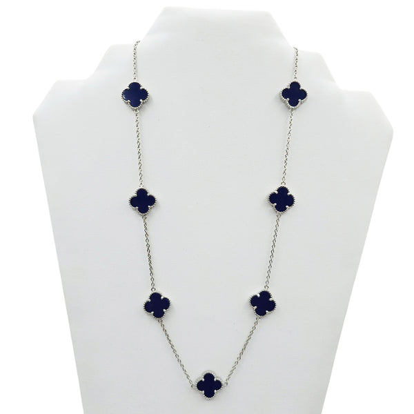 Sterling Silver Clover Set Bracelet and Necklace