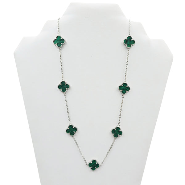 Sterling Silver Clover Set Bracelet and Necklace