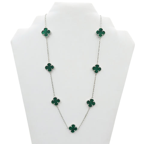 Sterling Silver Clover Set Bracelet and Necklace