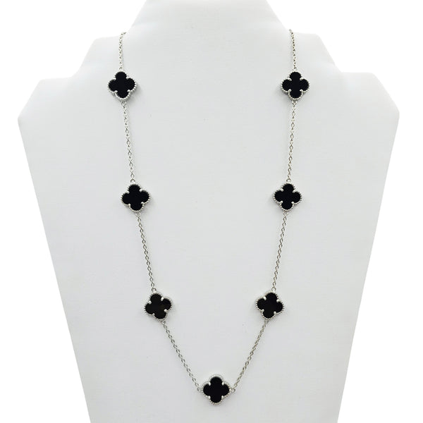 Sterling Silver Clover Set Bracelet and Necklace