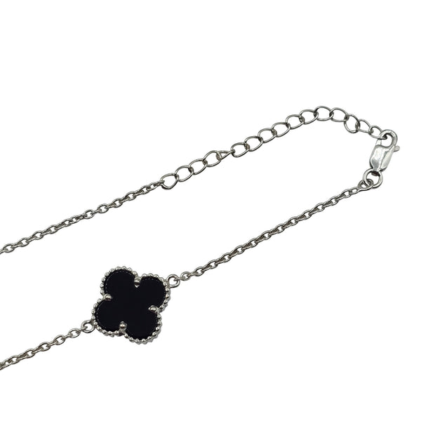 Sterling Silver Clover Set Bracelet and Necklace