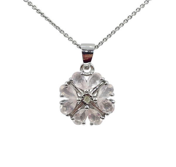 Sterling Silver Ring, Earrings and Necklace Set with Gemstone