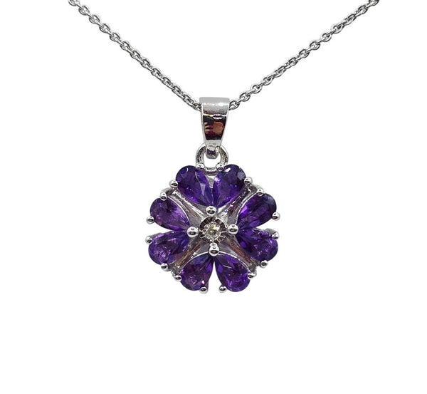 Sterling Silver Ring, Earrings and Necklace Set with Gemstone