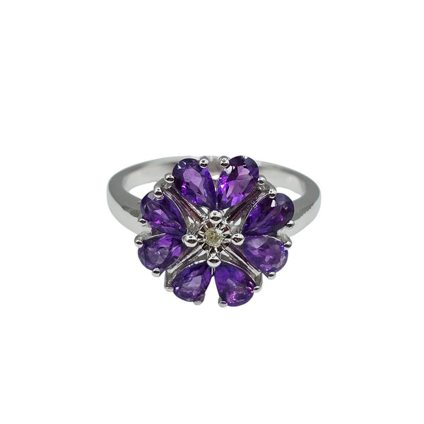 Sterling Silver Ring, Earrings and Necklace Set with Gemstone