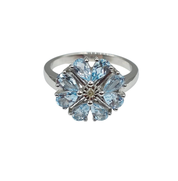 Sterling Silver Ring, Earrings and Necklace Set with Gemstone