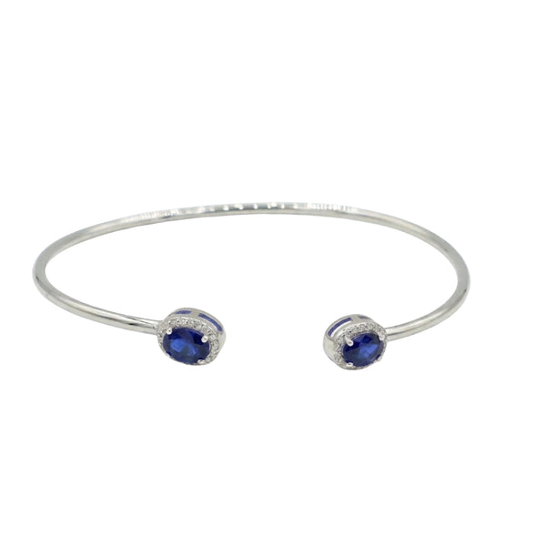 Sterling Silver Bracelet With Genuine Gemstones
