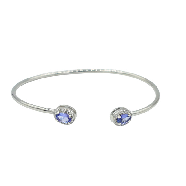 Sterling Silver Bracelet With Genuine Gemstones