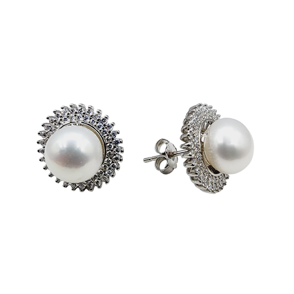 925 Sterling Silver Freshwater Pearl 8.5mm Earrings