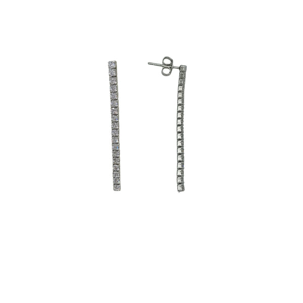 Sterling Silver Set of Bracelet and Necklace with Cubic Zirconia
