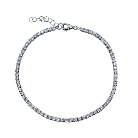 Sterling Silver Set of Bracelet and Necklace with Cubic Zirconia