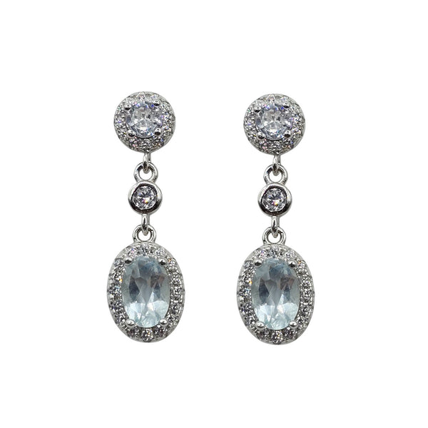 Sterling Silver Genuine Gemstone 6x4mm Earrings